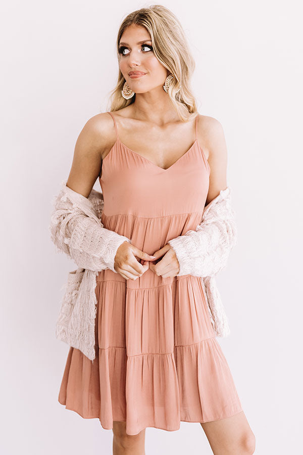 Weekend In The Hamptons Babydoll Dress in Light Rustic Rose
