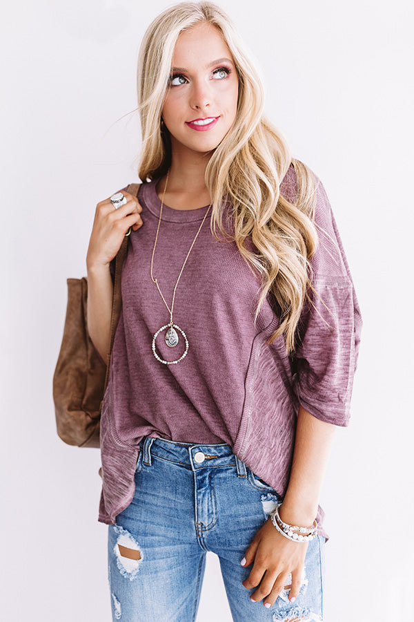 Cool And Collected Shift Top In Violet