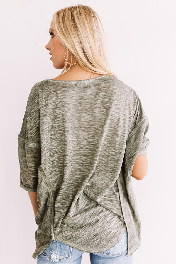 Cool And Collected Shift Top In Olive Image - 2