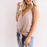 How Delightful Satin Tank In Taupe Image - 1
