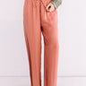 The Bold And The Fashionable Satin Pants In Coral Image - 1