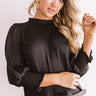 Better In Brooklyn Satin Shift Top In Black Image - 1
