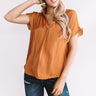 Meant For Martinis Satin Top In Pumpkin Image - 1