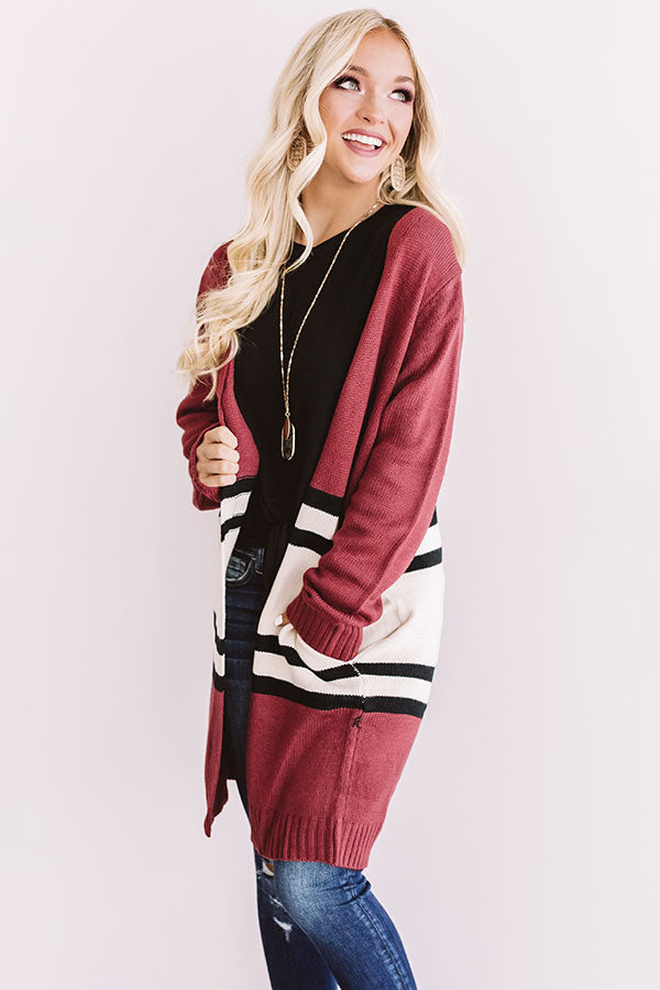 S'mores And Snuggles Cardigan In Berry Image - 1