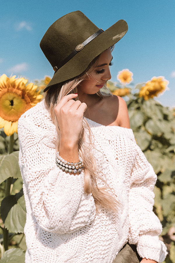 Front Page Worthy Felt Hat In Olive