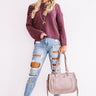 Fireside Feelings Knit Sweater In Windsor Wine Image - 1
