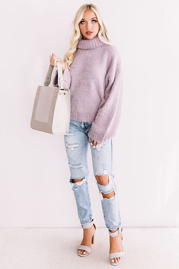 Ski Resort Romance Ultra Soft Sweater In Lavender Image - 2