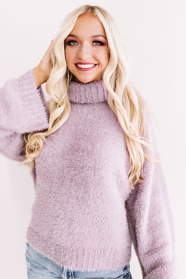 Ski Resort Romance Ultra Soft Sweater In Lavender Image - 3