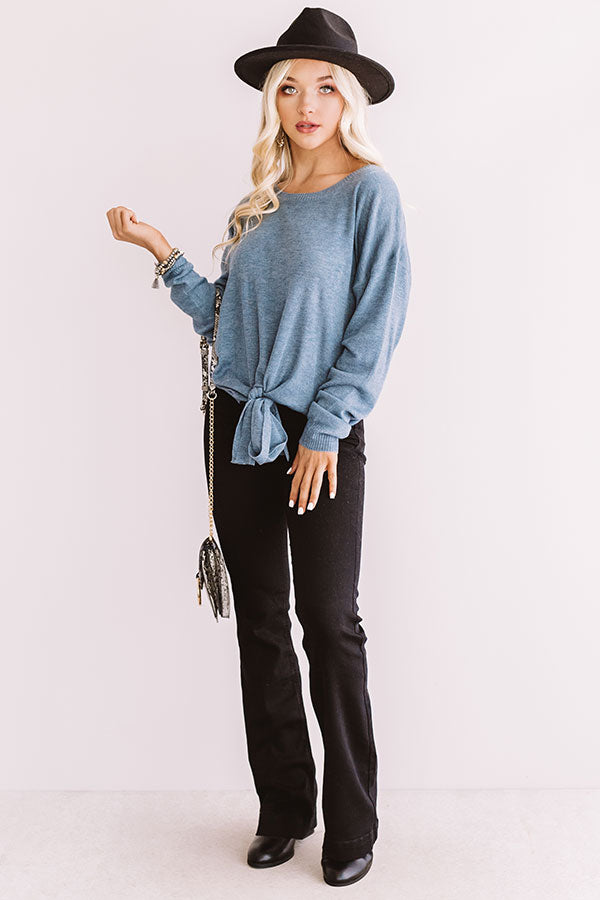 Champagne Calling Shift Sweater in Airy Blue