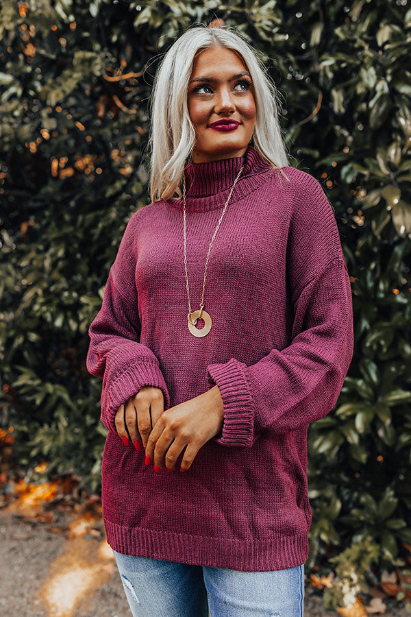 Fallin' For Autumn Knit Sweater In Wine