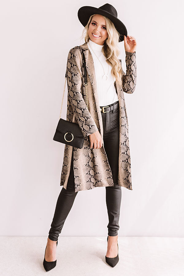 Stylish Mood Snake Print Lightweight Jacket Image - 1