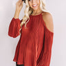 Gather Together Pleated Top In Rust Image - 1