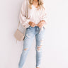 Fifth Avenue Satin Tie Top In Light Blush Image - 1