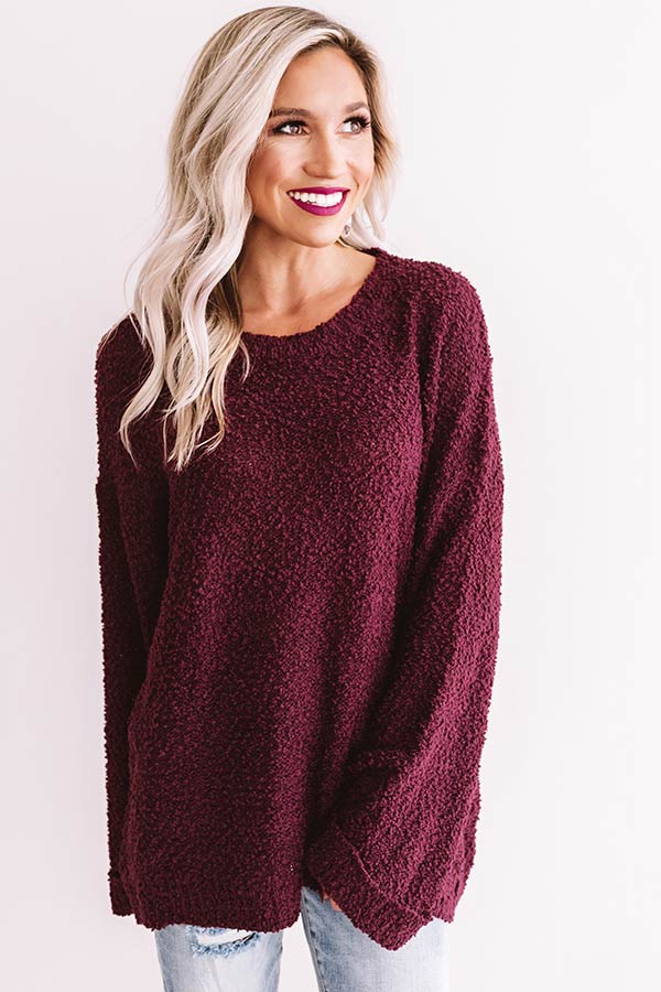 Dream On Knit Sweater In Windsor Wine