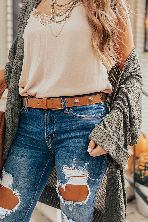 Oh So Gorgeous Faux Leather Belt In Maple