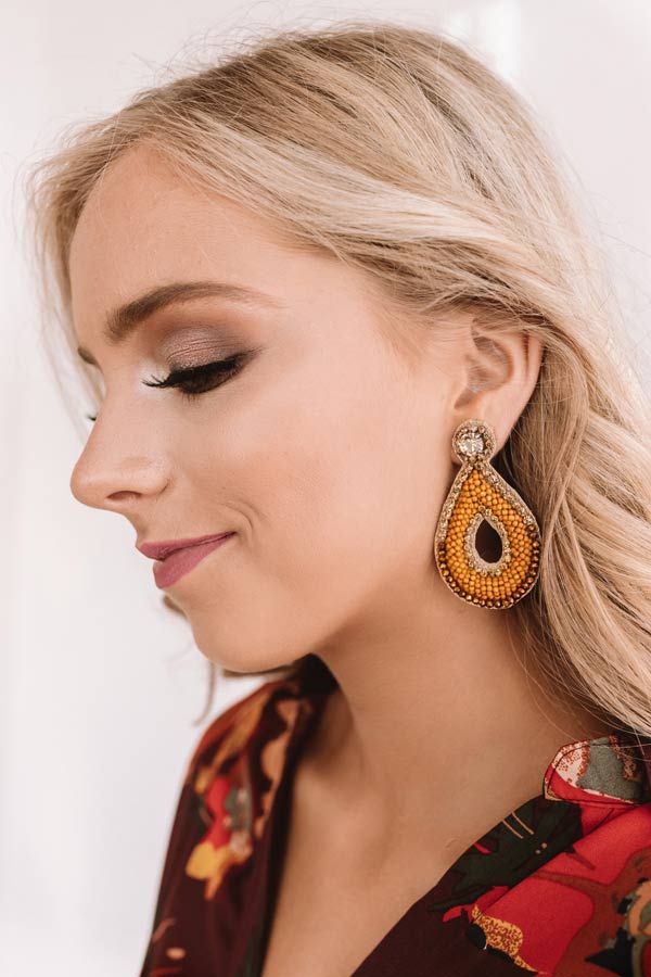 Midnight In Montauk Earrings In Mustard