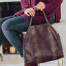 Hearts Run Wild Snake Print Tote In Purple Image - 1