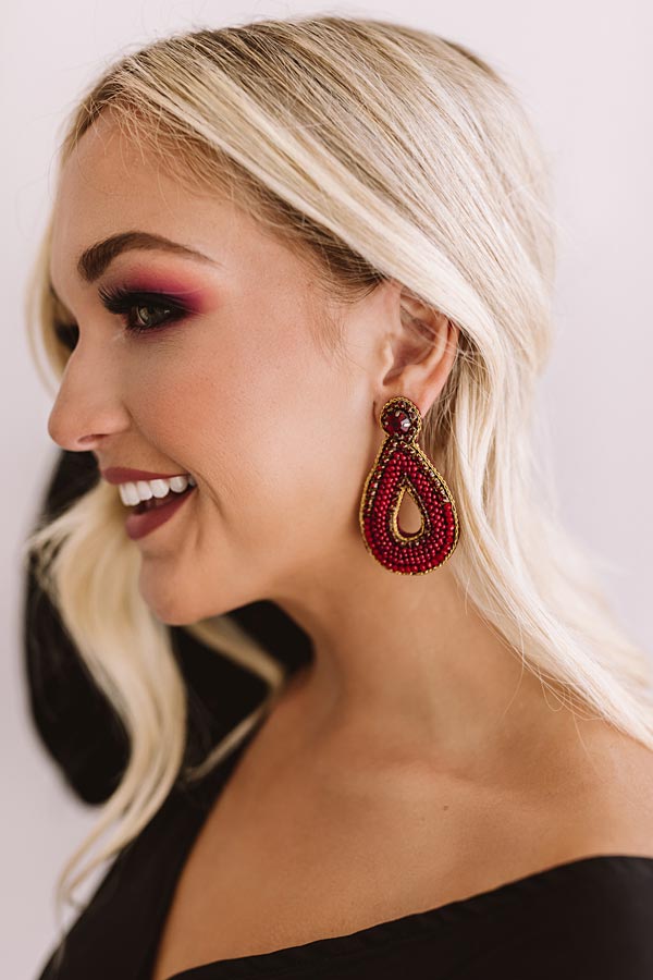 Midnight In Montauk Earrings In Sangria