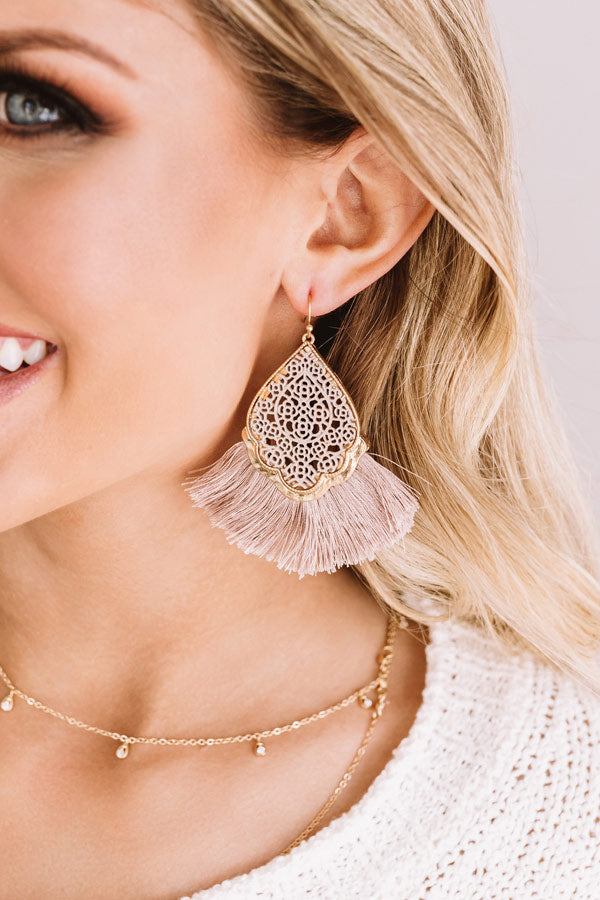 The Charmed Life Earrings In Taupe