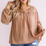 Seriously Smitten Lace Shift Top In Mocha Curves Image - 1