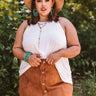 Soho Flow Faux Suede Skirt In Camel Curves Image - 1