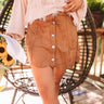 Soho Flow Faux Suede Skirt In Camel Image - 1