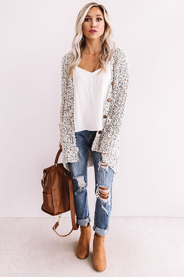 Big City Knit Cardigan in Peppered Ivory