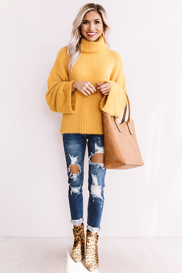 Ski Resort Romance Ultra Soft Sweater In Marigold Image - 2