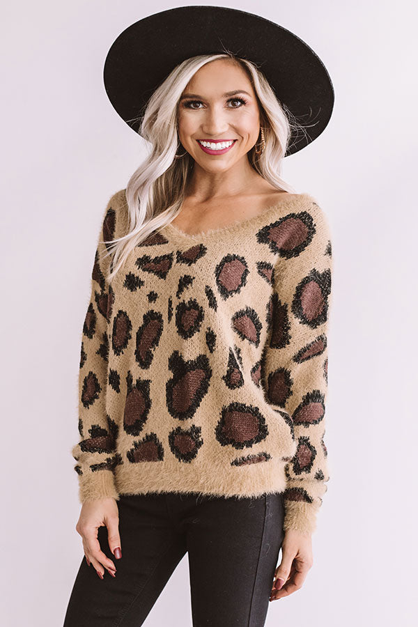 Sweet Dreams Are Made Of Snuggles Leopard Sweater Image - 3