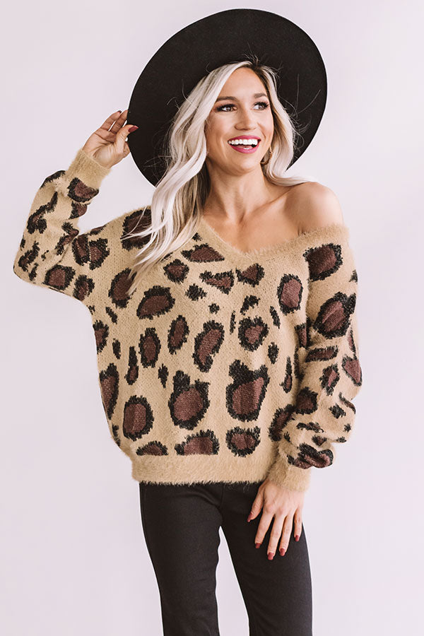 Sweet Dreams Are Made Of Snuggles Leopard Sweater Image - 2