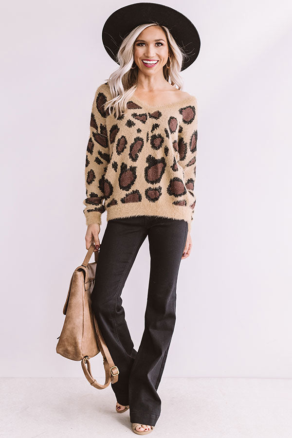Sweet Dreams Are Made Of Snuggles Leopard Sweater Image - 1