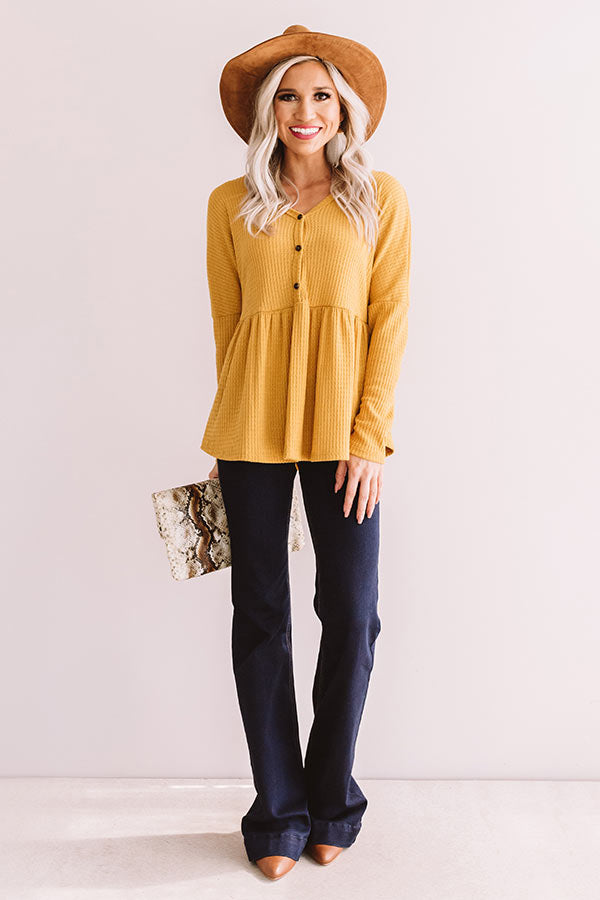 Perfect Places Waffle Knit Top Image - 1
