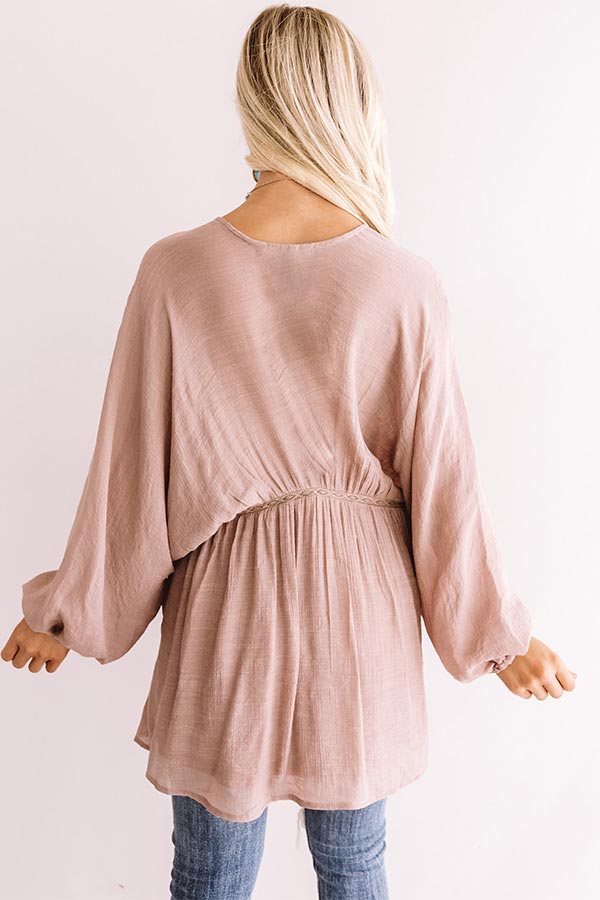Napa Valley Vino Babydoll Tunic Dress In Dusty Purple Image - 3