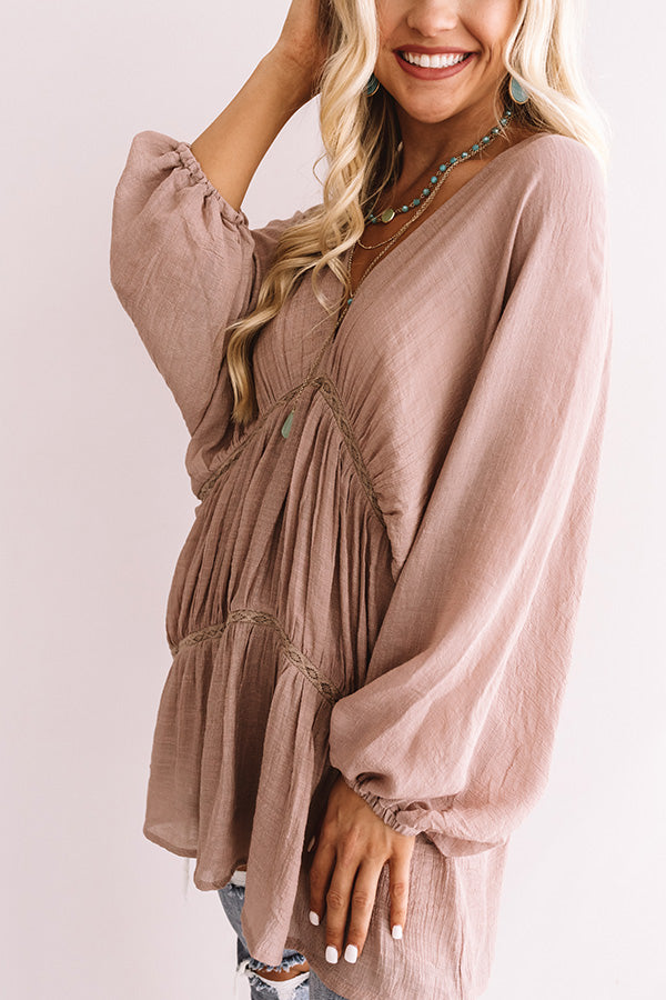 Napa Valley Vino Babydoll Tunic Dress In Dusty Purple Image - 2