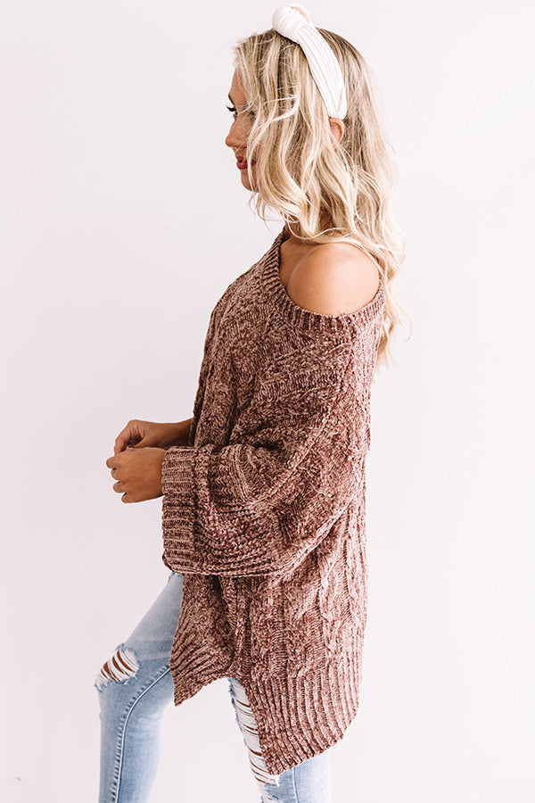 Chardonnay And Chic Chenille Sweater In Mocha Image - 5