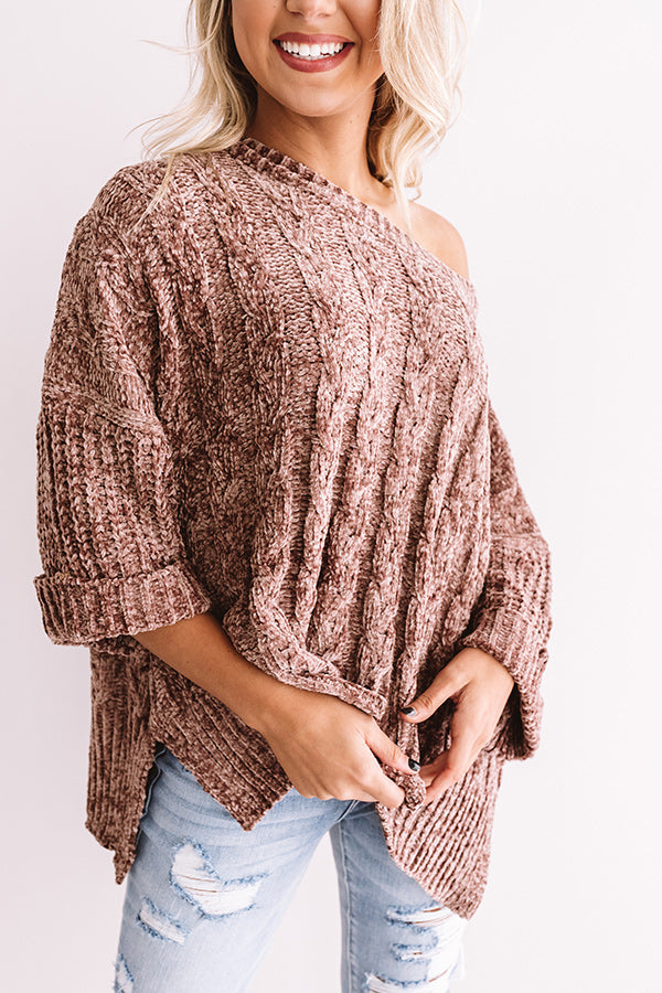 Chardonnay And Chic Chenille Sweater In Mocha Image - 4