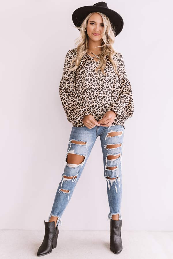 Sips In Sonoma Leopard Shift Top Image - 1