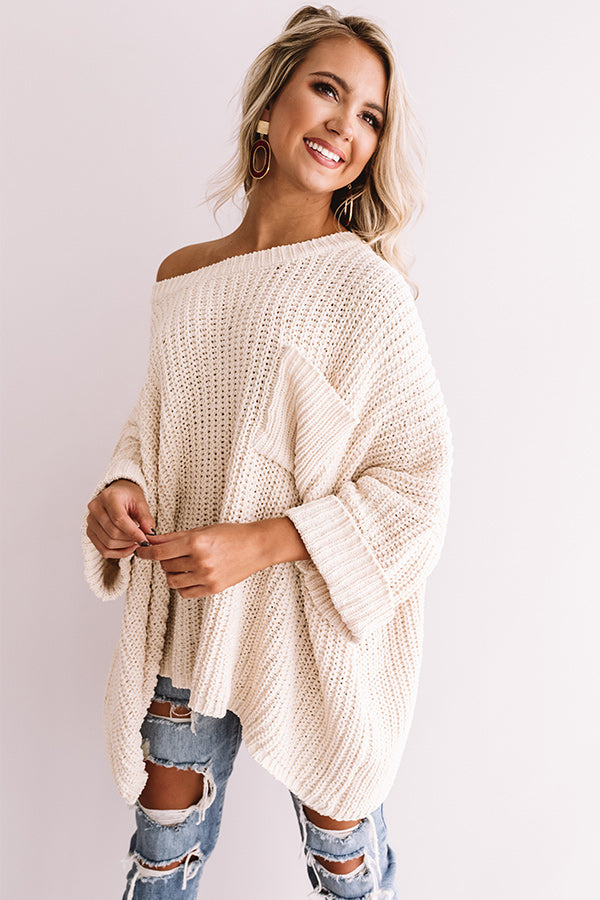 Haute Chocolate Sippin' Knit Sweater In Cream Image - 2