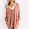 Marshmallow Cuddles Knit Cardigan In Blush Image - 1