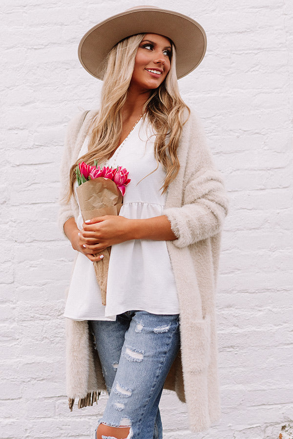 New Views Ultra Soft Cardigan In Birch