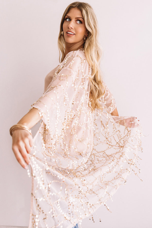 Night Life Luxury Sequin Overlay In Champagne Image - 2