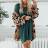 Snow In Central Park Knit Leopard Cardigan In Mocha Image - 1