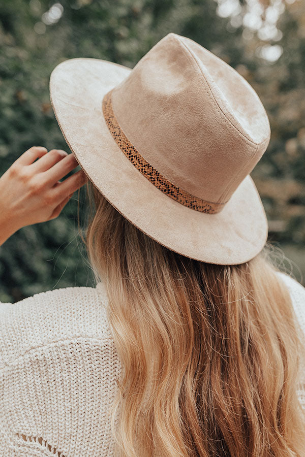 Sonoma Sightseeing Faux Suede Fedora in Light Taupe
