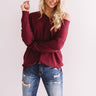 Wine And Kisses Shift Sweater In Maroon Image - 1