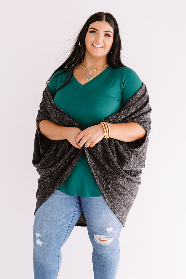 Cue The Cuddles Knit Cardigan In Black Curves Image - 1