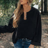 Dreams Of Snow Ribbed Shift Top In Black Image - 1