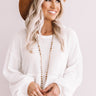 Bring It On Waffle Knit Shift Top In White Image - 1