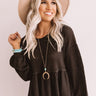 Bring It On Waffle Knit Shift Top In Black Image - 1