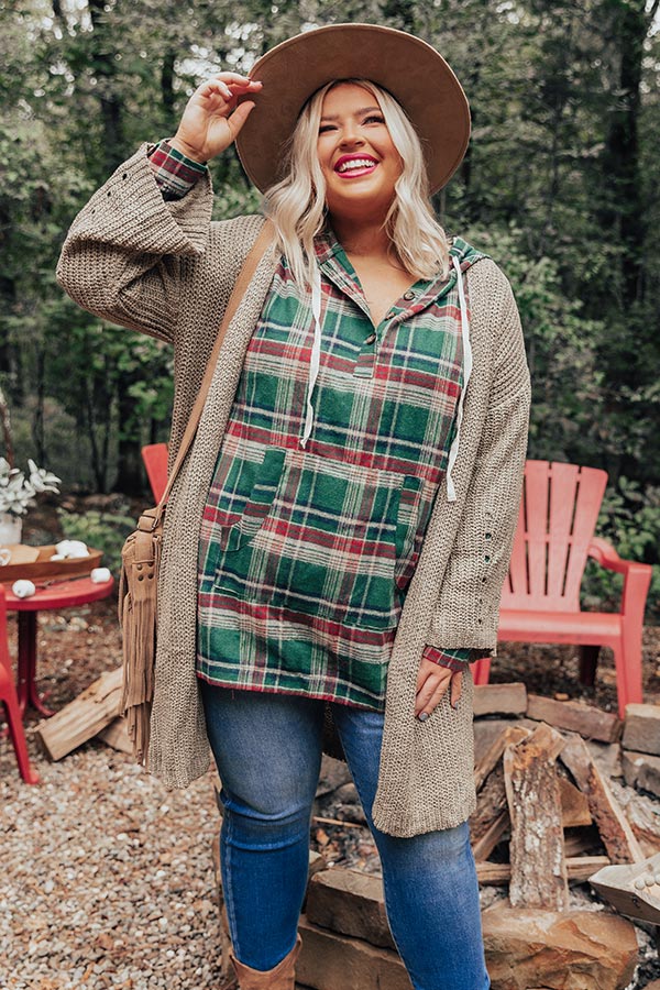 Clear Skies Knit Cardigan In Sage Curves