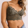 Free And Fearless Longline Lace Bralette In Army Green Image - 1